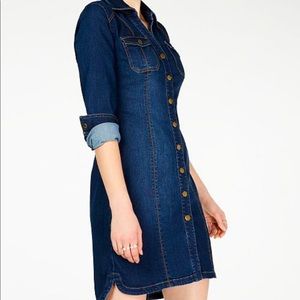Inc Denim Button Up Dress